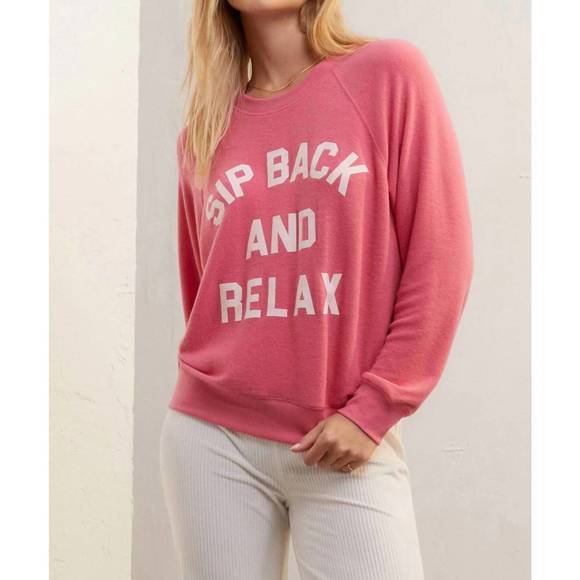 NEW Z SUPPLY cassie sip back top in pink rose - Picture 1 of 3